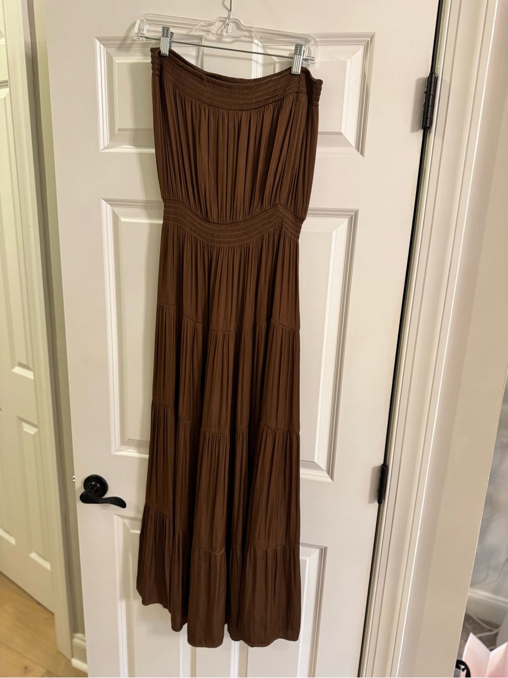 Evereve Strapless Maxi Dress in Brown
